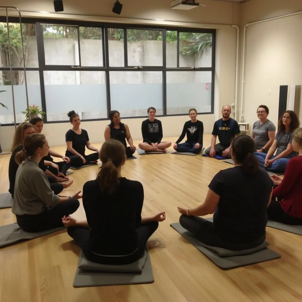 Séance de méditation collective